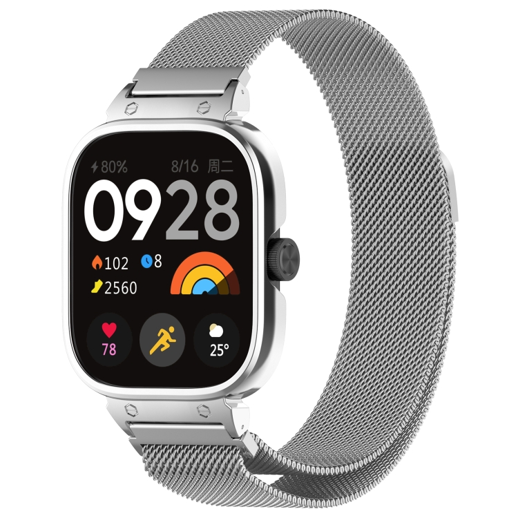 MILANESE SET Fém óratok + Redmi Watch 4 szíjas ezüst akciós termékkép 1