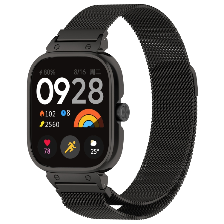 SET MILANESE Fém óratok + szíj Redmi Watch 4 fekete akciós termékkép 1