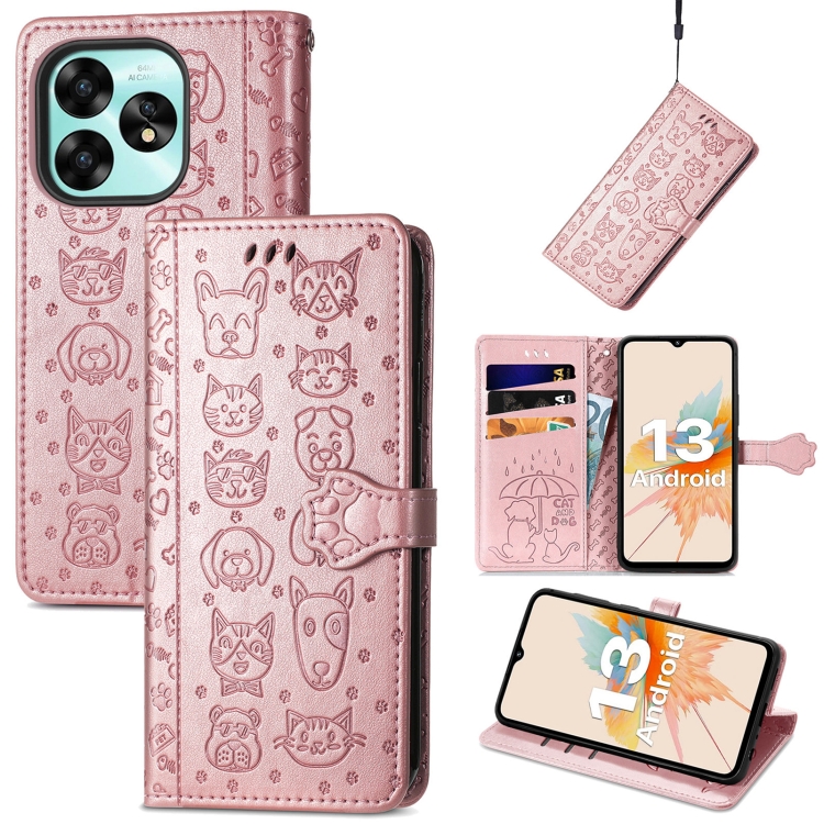 ART ÁLLATOK Pénztárcahuzat Umidigi G5 / G5A rózsaszín aranyhoz termék 2. képe