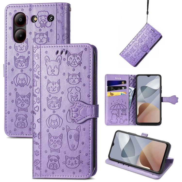ART ANIMALS ZTE Blade A54 lila pénztárcahuzat termék 2. képe