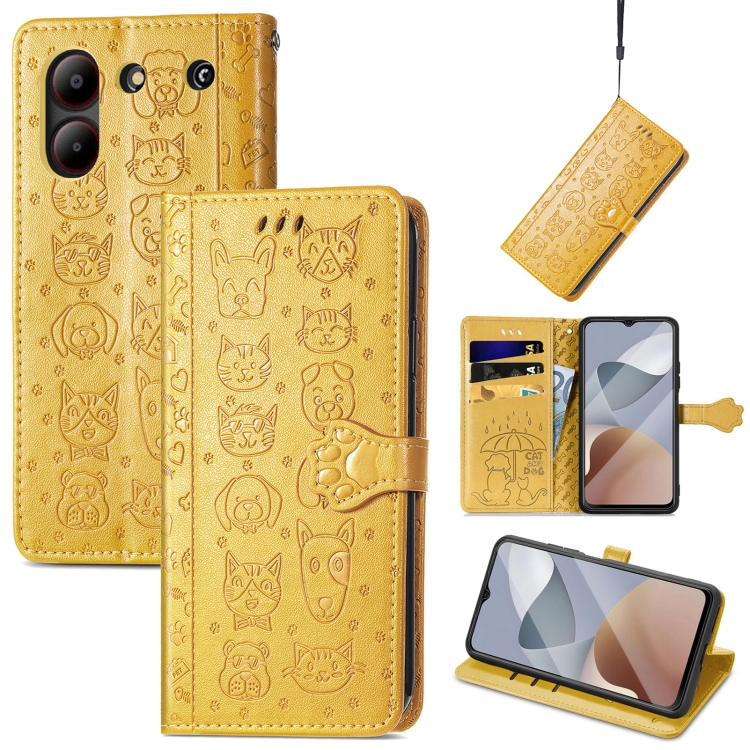 ART ANIMALS ZTE Blade A54 pénztárcahuzat sárga termék 2. képe