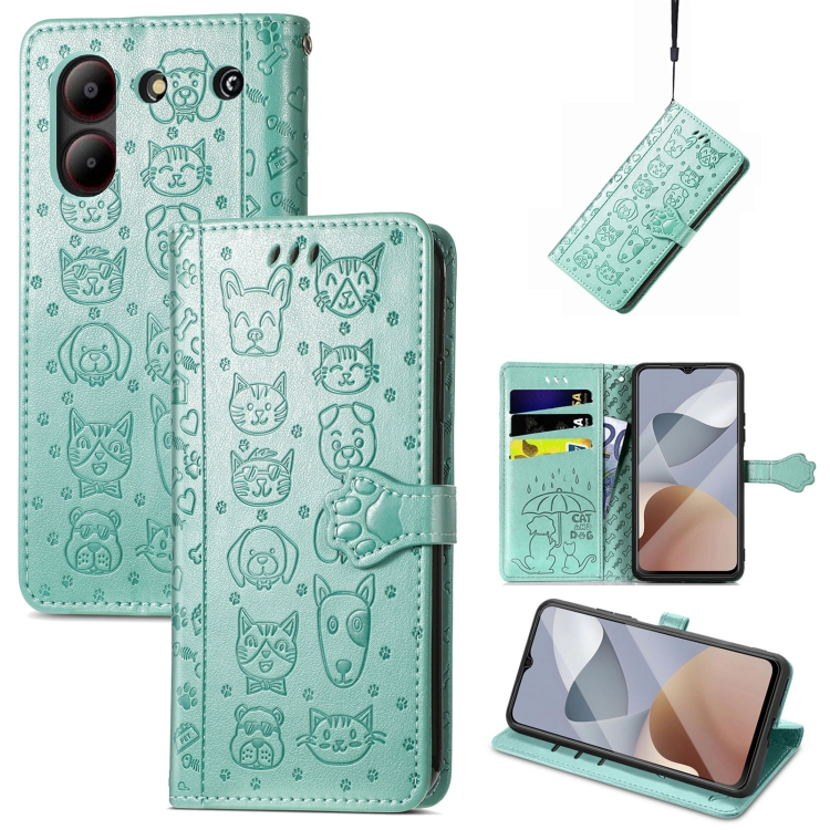 ART ANIMALS ZTE Blade A54 pénztárcahuzat zöld termék 2. képe