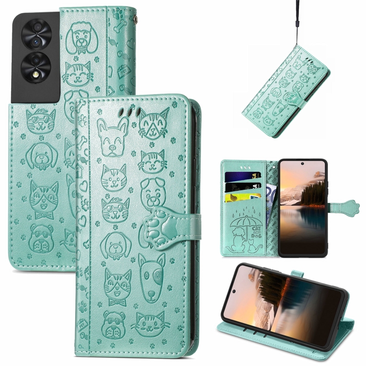 ART ANIMALS TCL 40 NXTPAPER 5G zöld pénztárcahuzat termék 2. képe