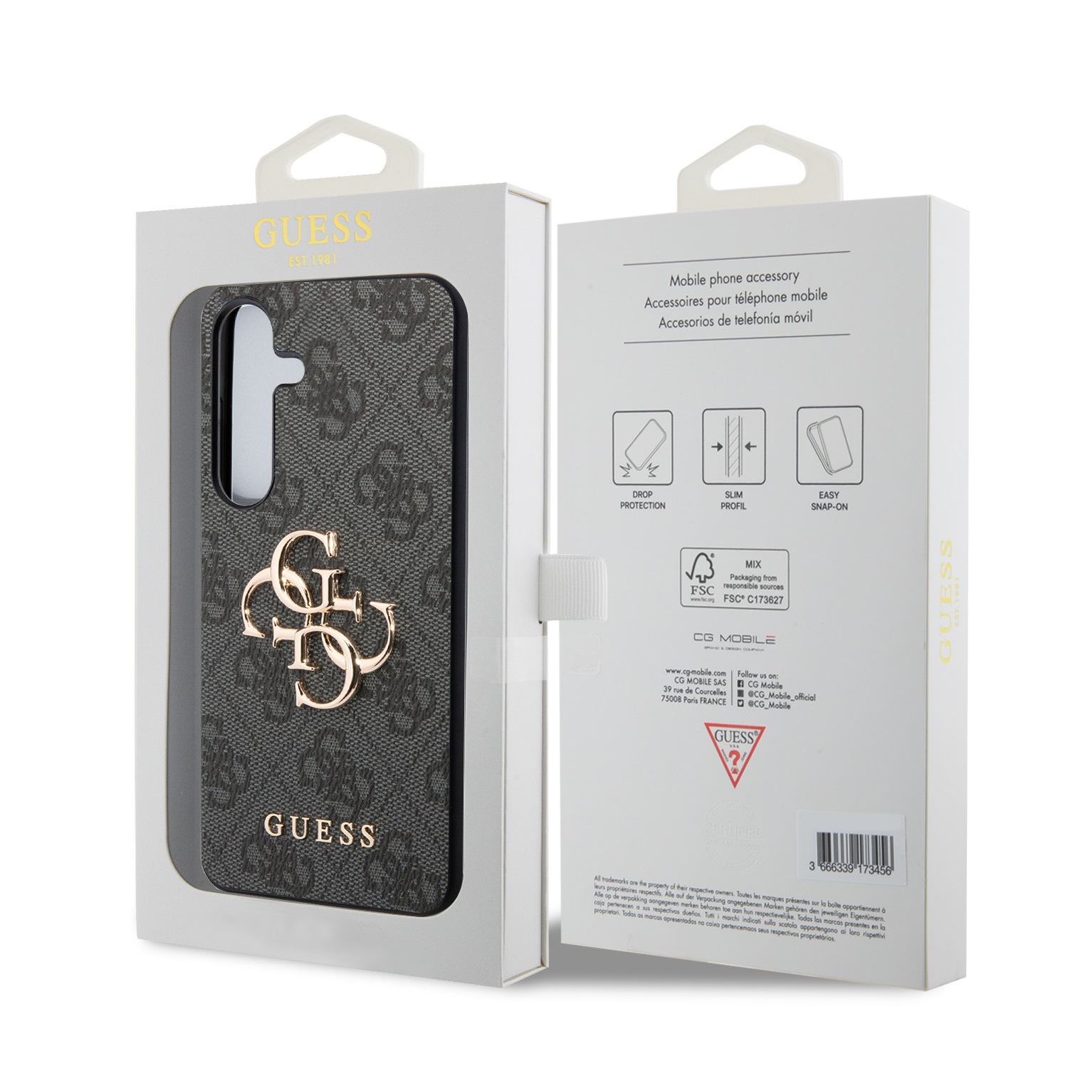 GUESS 4G METAL borítás Samsung Galaxy S24 Plus 5G szürke színű termék 2. képe