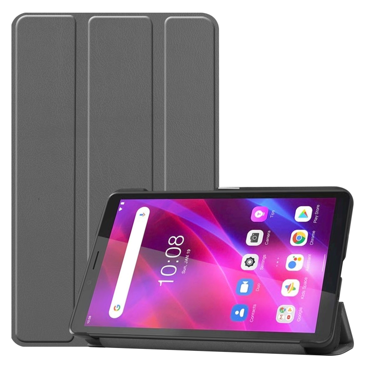 LEATHER Flip tok Lenovo Tab M7 3rd Gen szürke akciós termékkép 1