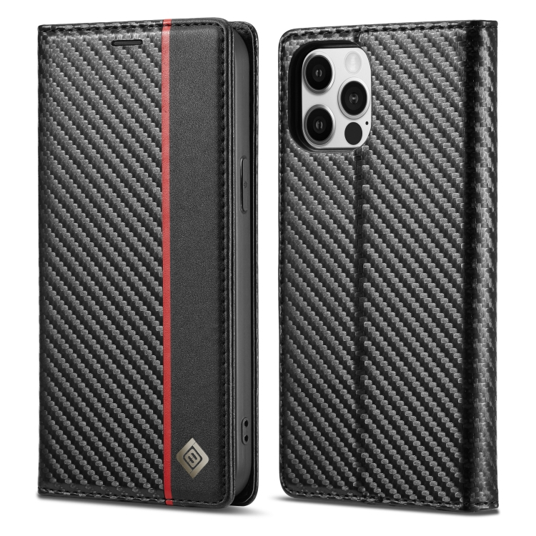 IMEEKE CARBON Wallet tok Apple iPhone 13 Pro fekete akciós termékkép 1