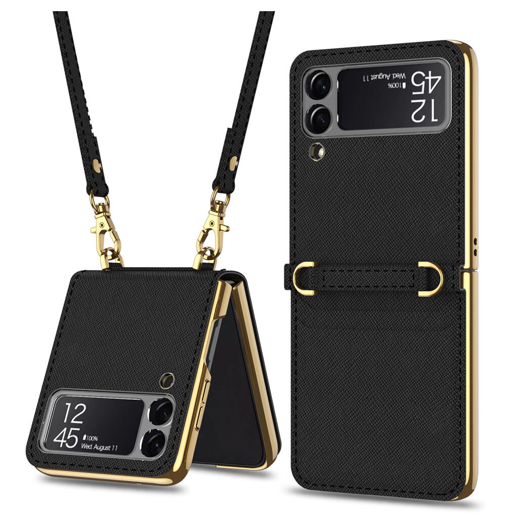 GKK CARD Borító pánttal Samsung Galaxy Z Flip 3 5G fekete akciós termékkép 1