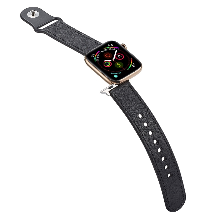 LEATHER Apple Watch szíj 7 (41 mm) / 6 / SE / 5/4 (40 mm) / 3/2/1 (38 mm) fekete termék 2. képe