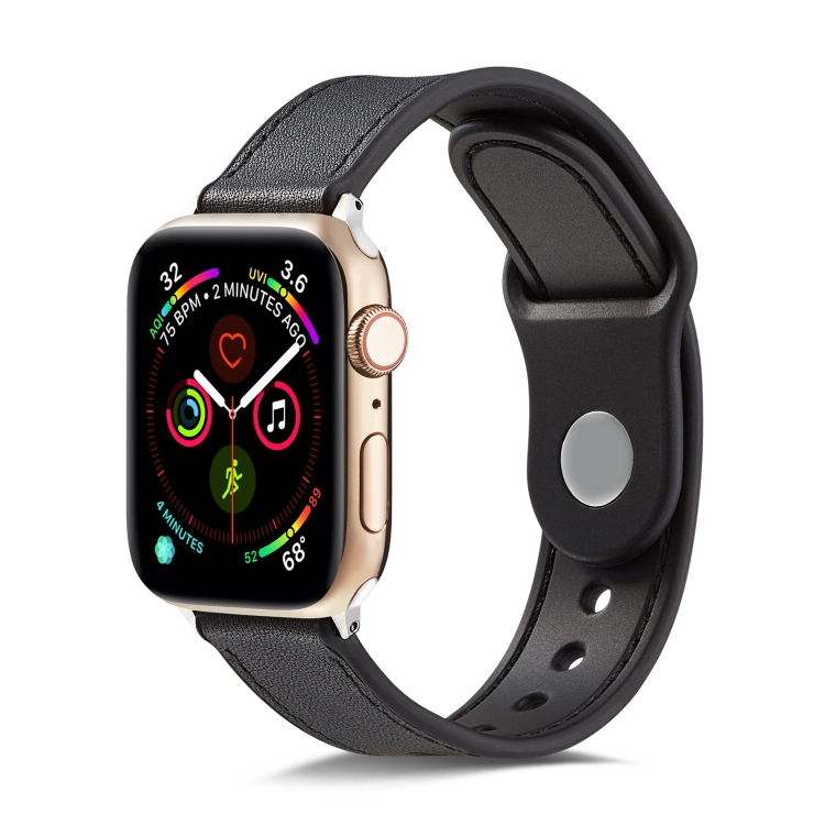 LEATHER Apple Watch szíj 7 (41 mm) / 6 / SE / 5/4 (40 mm) / 3/2/1 (38 mm) fekete akciós termékkép 1