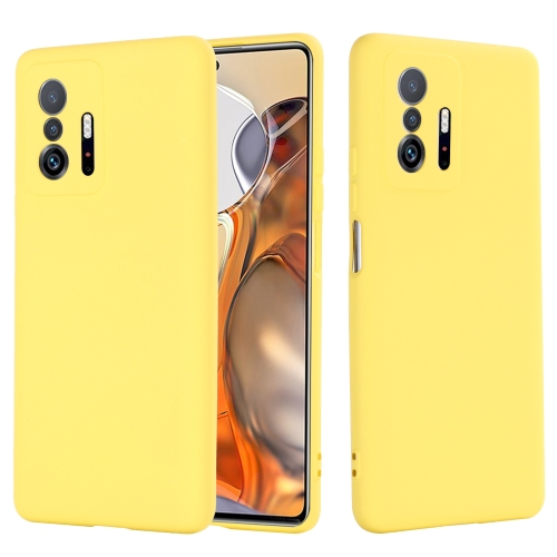 RUBBER Gumi borítás Xiaomi 11T sárga akciós termékkép 1