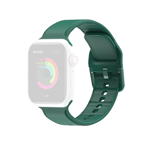 RUBBER Apple Watch 7 szíj (45 mm) / 6 / SE / 5/4 (44 mm) / 3/2/1 (42 mm) Sötétzöld akciós termékkép 1