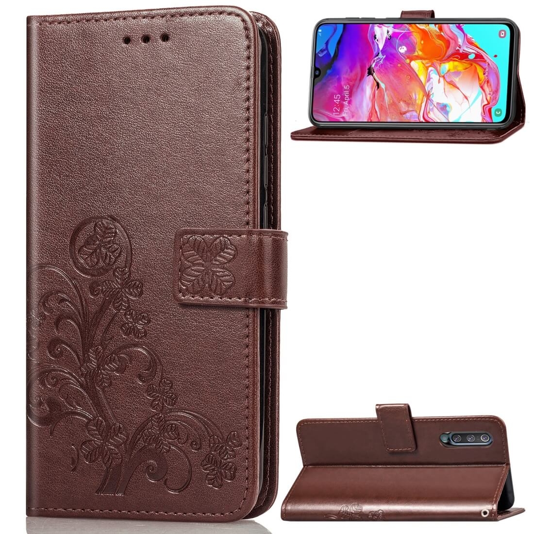 ART Wallet tok Samsung Galaxy A50 FLOWER S barna akciós termékkép 1