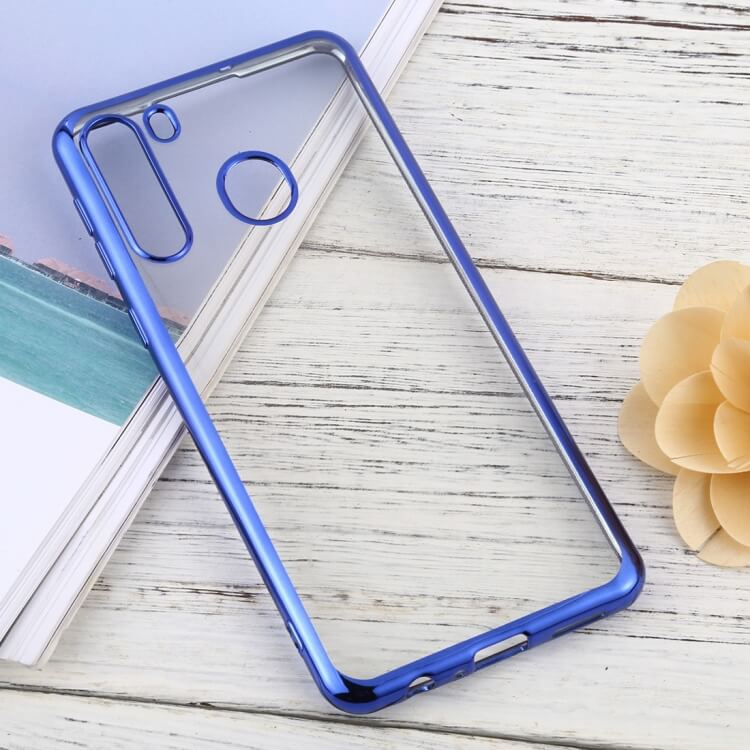 METALLIC Szilikon huzat Samsung Galaxy A21 kék akciós termékkép 1