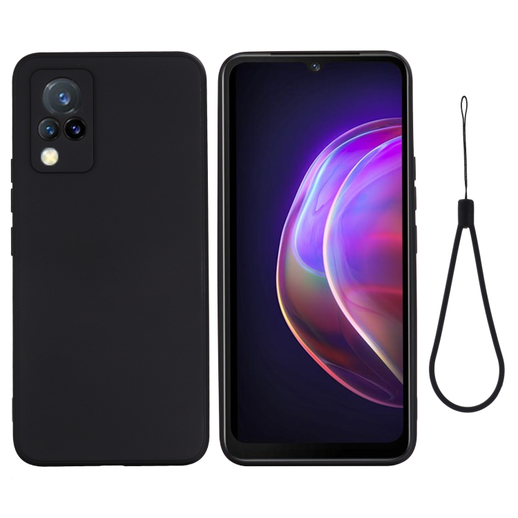RUBBER Védőburkolat Vivo V21 5G fekete termék 2. képe