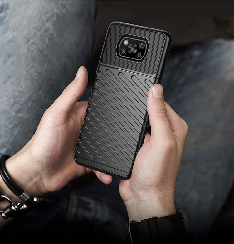 THUNDER Védőburkolat Xiaomi Poco X3 NFC / X3 Pro fekete termék 2. képe