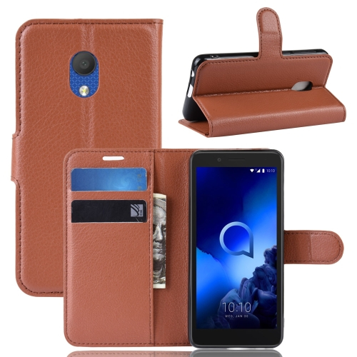 LITCHI Védőburkolat Alcatel 1C 2019 barna termék 2. képe