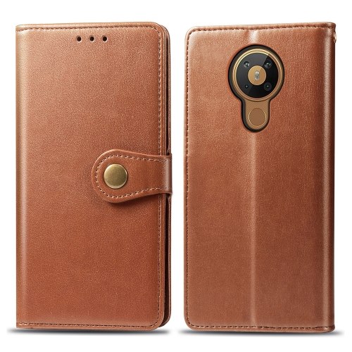 LEATHER BUCKLE Pénztárca Nokia 5.3 barna akciós termékkép 1