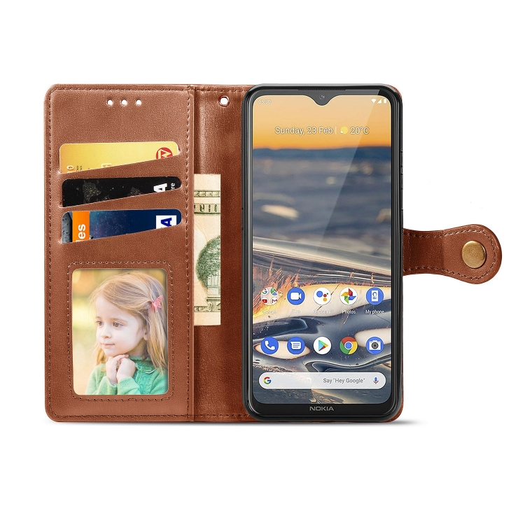 LEATHER BUCKLE Pénztárca Nokia 5.3 barna termék 2. képe