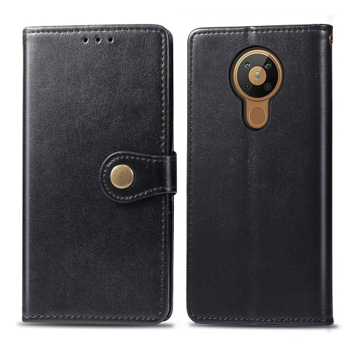 LEATHER BUCKLE pénztárca Nokia 5.3 fekete akciós termékkép 1