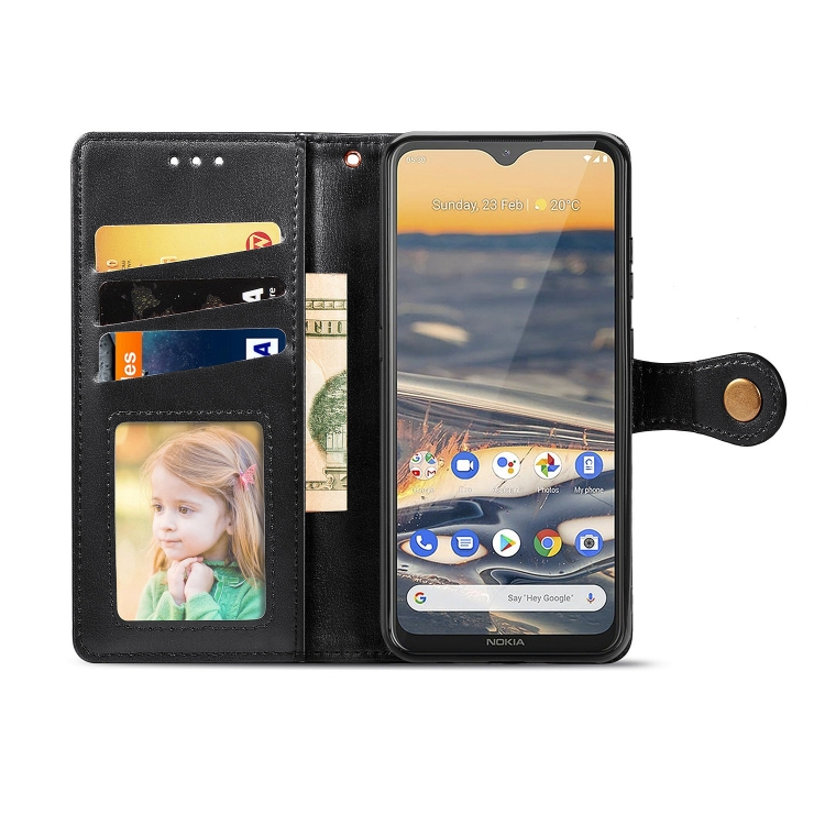 LEATHER BUCKLE pénztárca Nokia 5.3 fekete termék 2. képe