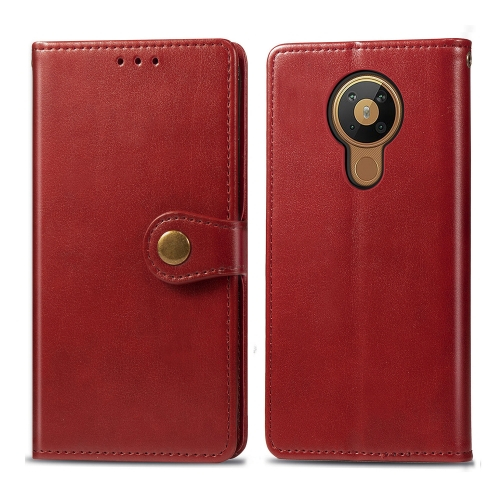 LEATHER BUCKLE Pénztárca Nokia 5.3 piros akciós termékkép 1