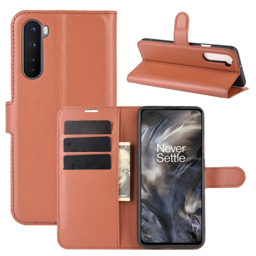 LITCHI Pénztárcahuzat OnePlus Nord barna akciós termékkép 1