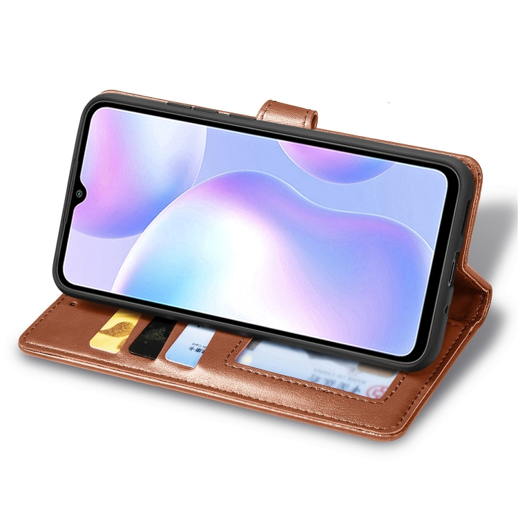 LEATHER BUCKLE Wallet Xiaomi Redmi 9A / 9AT barna termék 2. képe