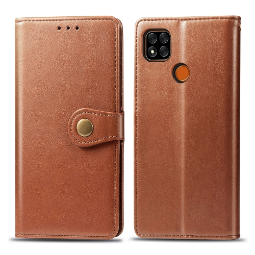 LEATHER BUCKLE Wallet Xiaomi Redmi 9C barna akciós termékkép 1