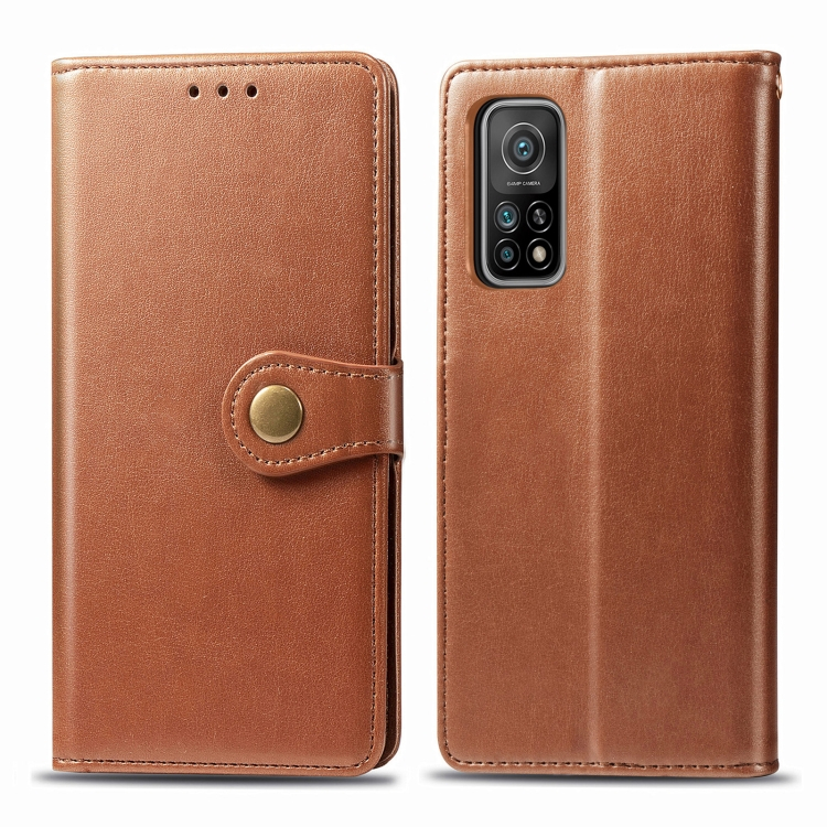 LEATHER BUCKLE Pénztárca Xiaomi Mi 10T / Mi 10T Pro barna akciós termékkép 1