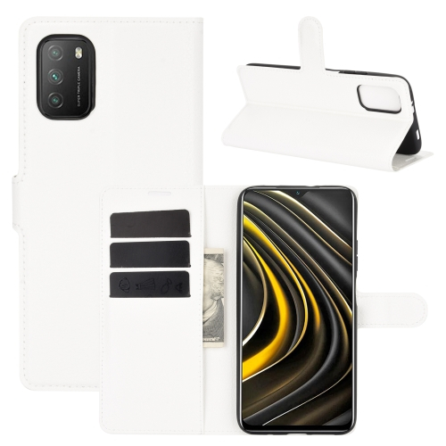 LITCHI Wallet tok Xiaomi Poco M3 fehér termék 2. képe