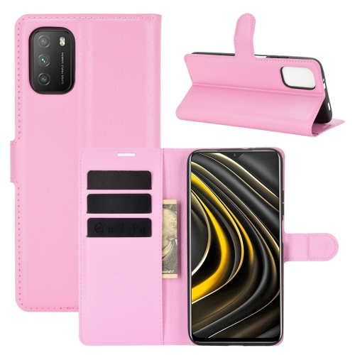 LITCHI Wallet tok Xiaomi Poco M3 rózsaszín termék 2. képe