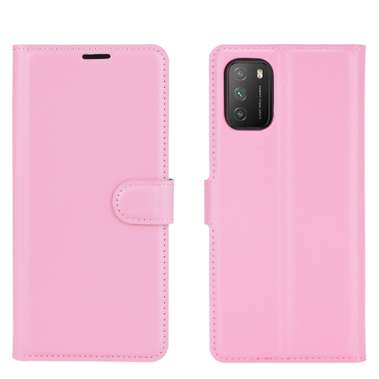 LITCHI Wallet tok Xiaomi Poco M3 rózsaszín akciós termékkép 1