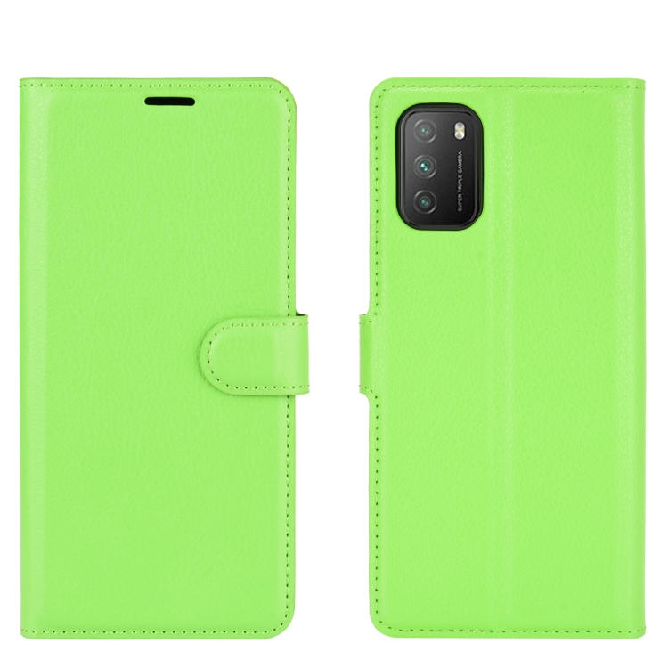 LITCHI Wallet tok Xiaomi Poco M3 zöld akciós termékkép 1