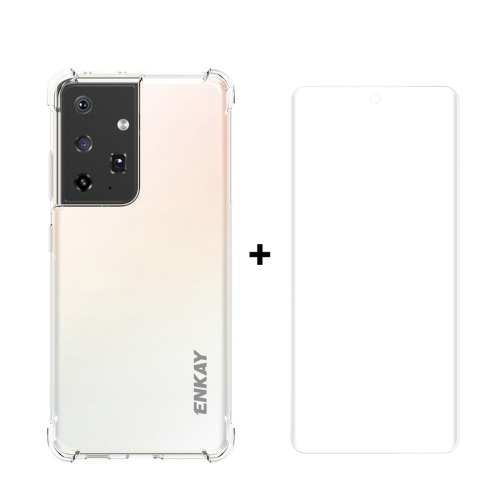 ENKAY Átlátszó borítás + védőfólia Samsung Galaxy S21 Ultra 5G akciós termékkép 1