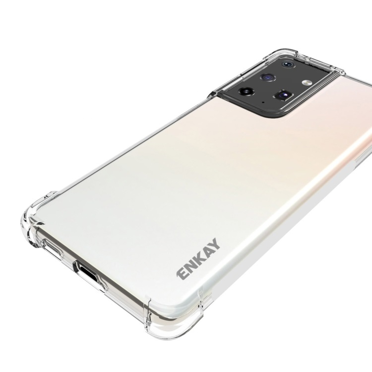 ENKAY Átlátszó borítás + védőfólia Samsung Galaxy S21 Ultra 5G termék 2. képe