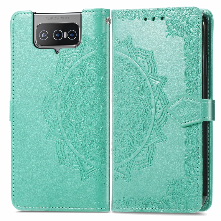 ART Peňaženkový fedél Flip Asus Zenfone 8 (ZS672KS) ORNAMENT Zöld akciós termékkép 1