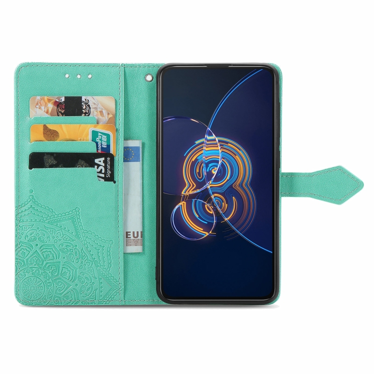 ART Peňaženkový fedél Flip Asus Zenfone 8 (ZS672KS) ORNAMENT Zöld termék 2. képe