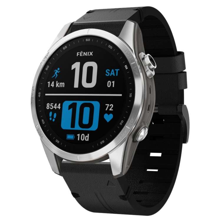 LEATHER Bőrszíj Garmin Fenix 7S / 7S Pro / 7S Solar / 7S zafír fekete akciós termékkép 1