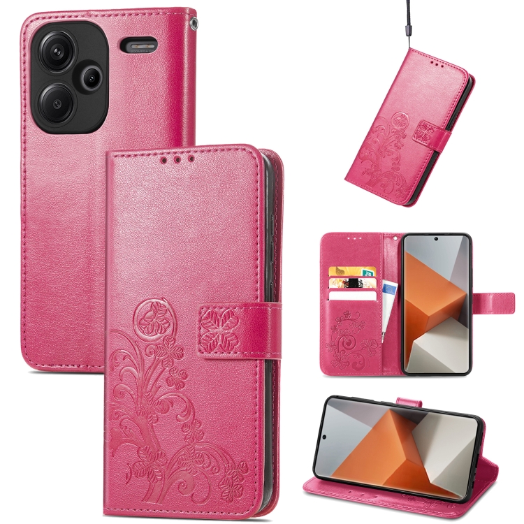 ART FLOWER S Pénztárcahuzat Xiaomi Redmi Note 13 Pro+ 5G készülékhez sötét rózsaszín termék 2. képe