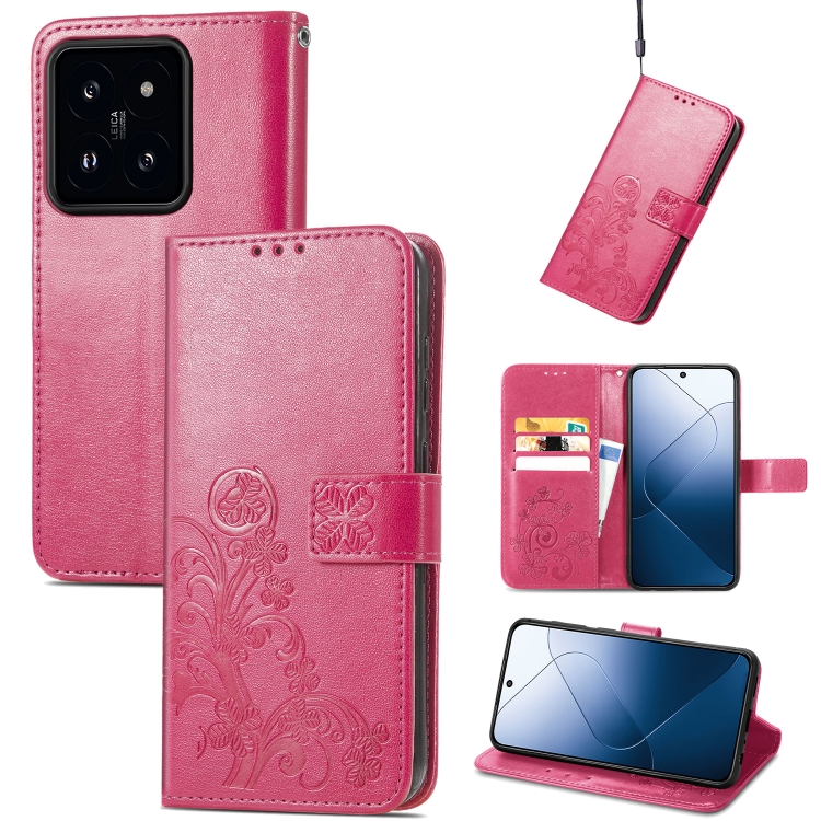 ART FLOWER S Pénztárcahuzat Xiaomi 14 sötétrózsaszínhez termék 2. képe