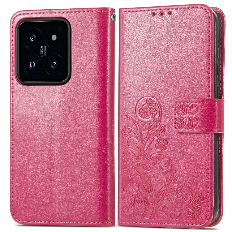 ART FLOWER S Pénztárcahuzat Xiaomi 14 sötétrózsaszínhez akciós termékkép 1