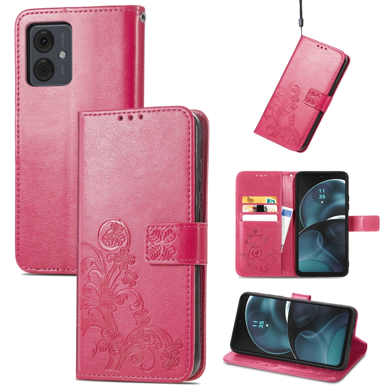 ART FLOWER S Pénztárcahuzat Motorola Moto G14 sötét rózsaszín termék 2. képe