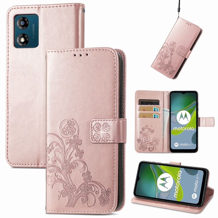 ART FLOWERS Pénztárcahuzat Motorola Moto E13 világos rózsaszín termék 2. képe