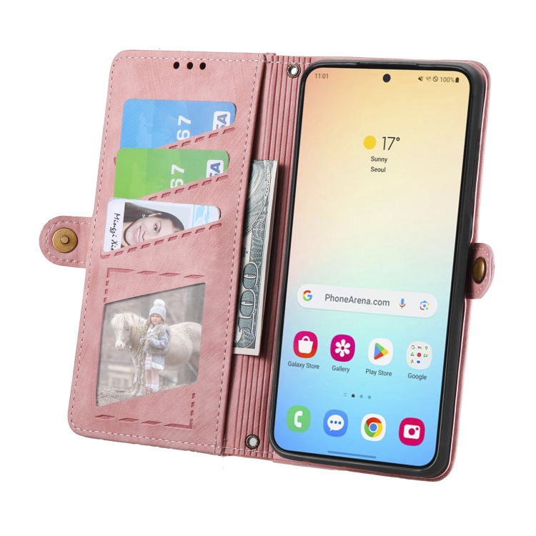 GEOM Wallet tok Samsung Galaxy S24 5G rózsaszín telefonhoz termék 2. képe