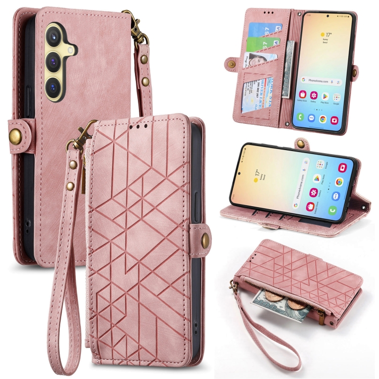 GEOM Wallet tok Samsung Galaxy S24 Plus 5G rózsaszín telefonhoz termék 2. képe