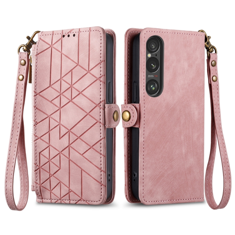 GEOM Wallet tok Sony Xperia 1 VI rózsaszín telefonhoz termék 2. képe