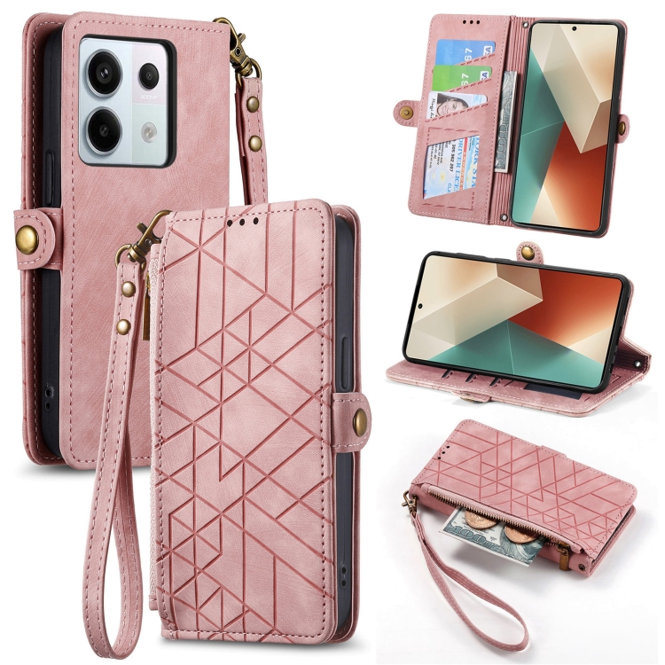 GEOM Wallet tok Xiaomi Redmi Note 13 Pro 5G / Xiaomi Poco X6 5G rózsaszín telefonhoz termék 2. képe