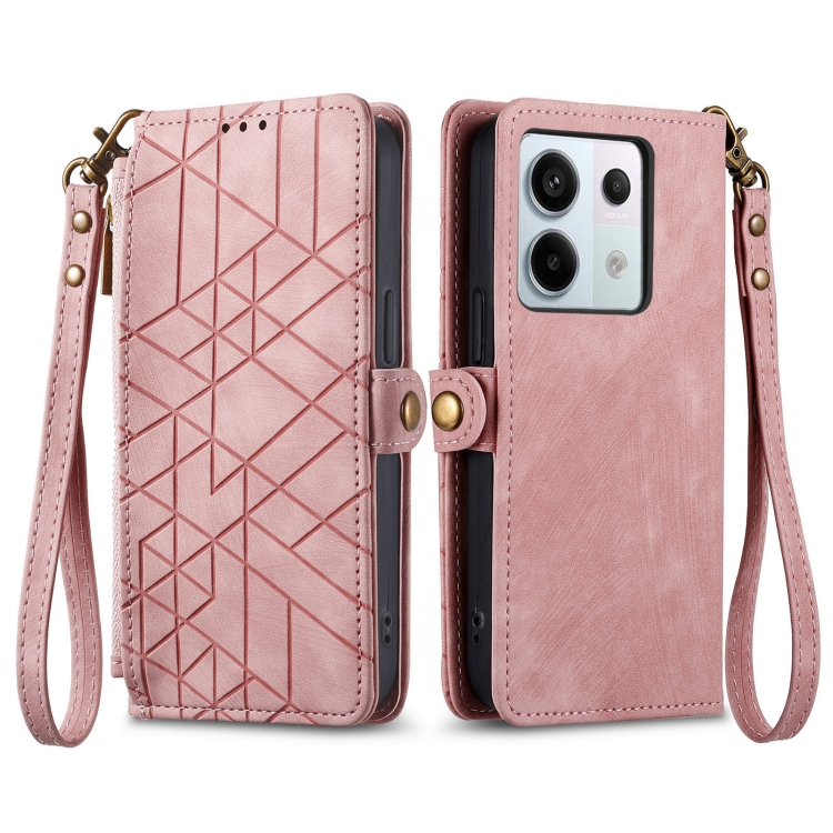 GEOM Wallet tok Xiaomi Redmi Note 13 Pro 5G / Xiaomi Poco X6 5G rózsaszín telefonhoz akciós termékkép 1