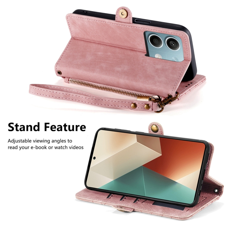 GEOM Wallet tok Xiaomi Redmi Note 13 5G rózsaszín telefonhoz termék 2. képe