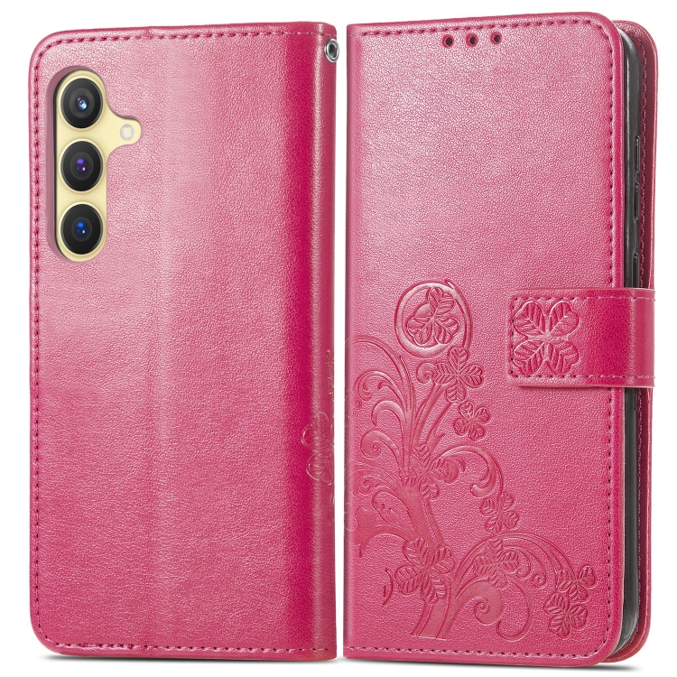 ART FLOWER S pénztárca tok Samsung Galaxy S24 5G telefonhoz sötét rózsaszín akciós termékkép 1